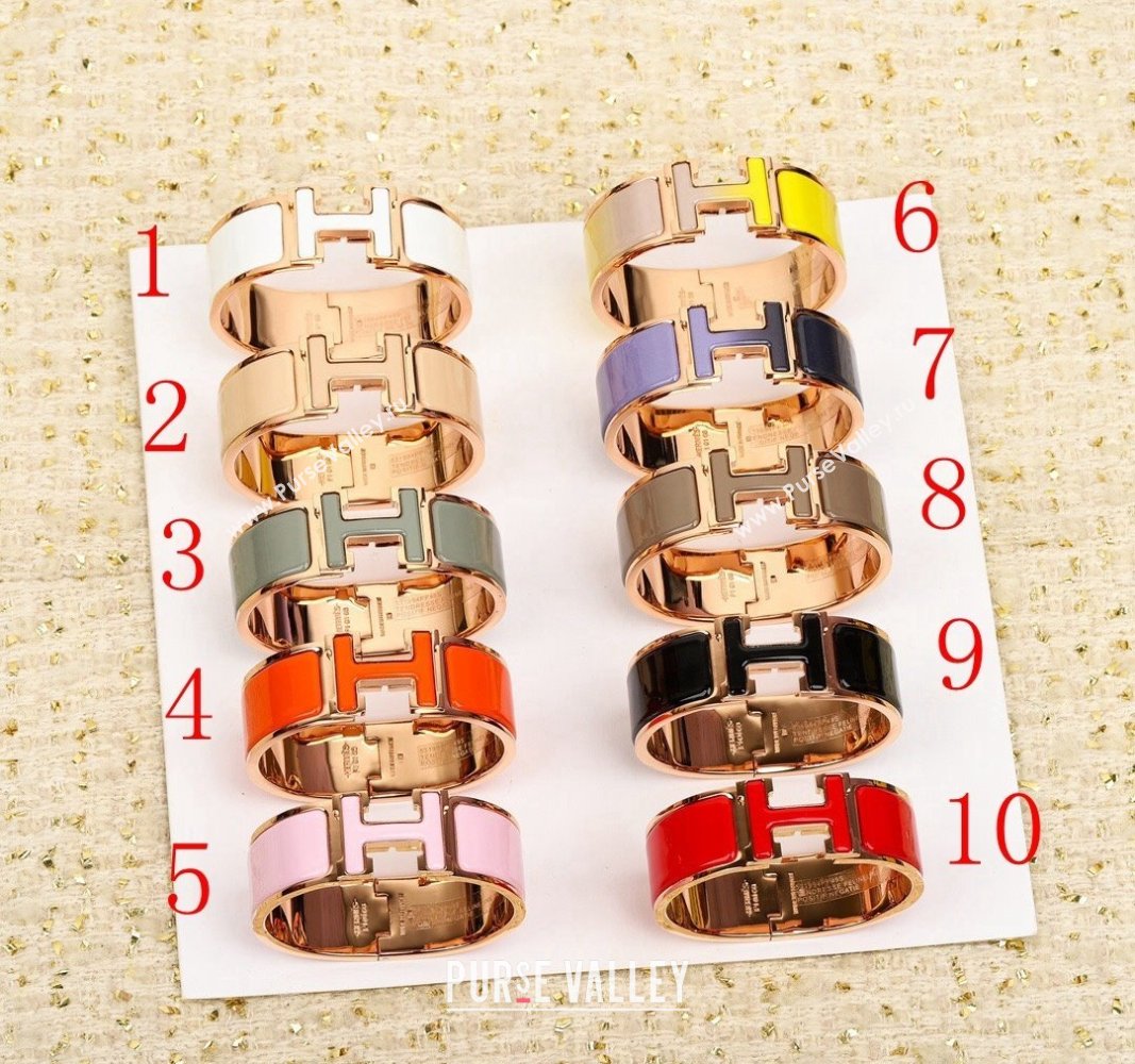 Hermes Clic H Wide Bracelet with Rose Gold Hardware 2024 HS102303 (YF-241023085)