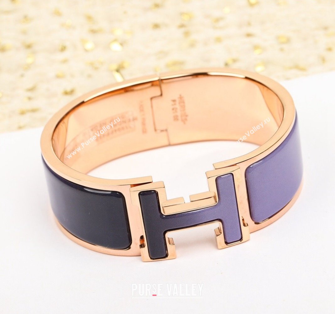 Hermes Clic H Wide Bracelet with Rose Gold Hardware 2024 HS102303 (YF-241023085)