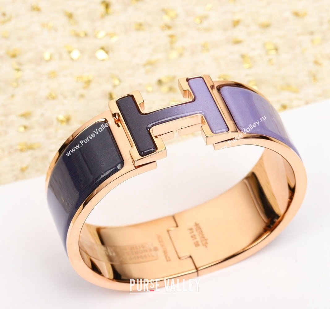 Hermes Clic H Wide Bracelet with Rose Gold Hardware 2024 HS102303 (YF-241023085)