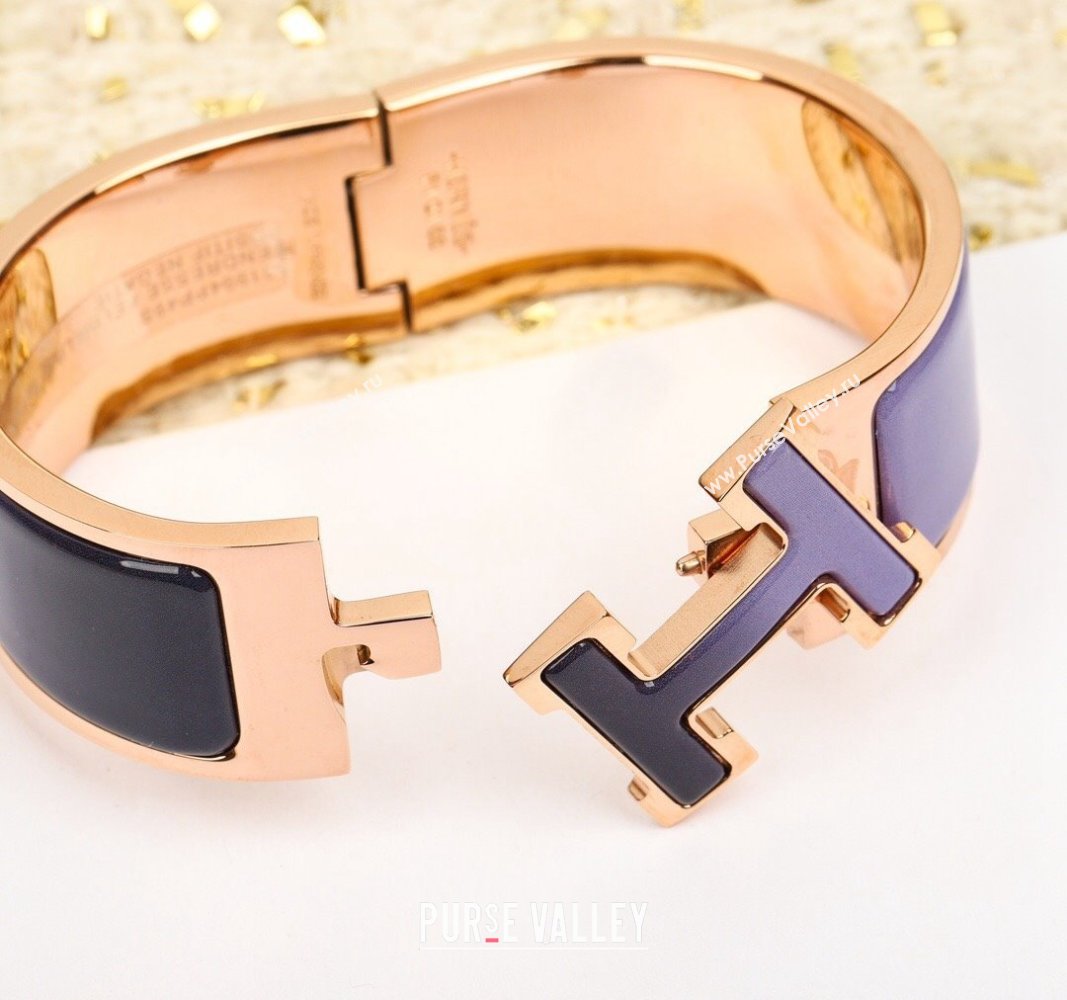 Hermes Clic H Wide Bracelet with Rose Gold Hardware 2024 HS102303 (YF-241023085)