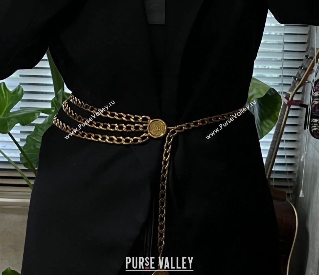 Chanel Chain and Leather Belt Black 2024 1126 (YF-241126057)