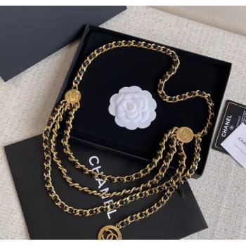 Chanel Chain and Leather Belt Black 2024 1126 (YF-241126057)