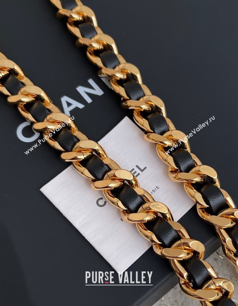 Chanel Chain Leather Belt Black/Gold 2024 1126 (YF-241126058)