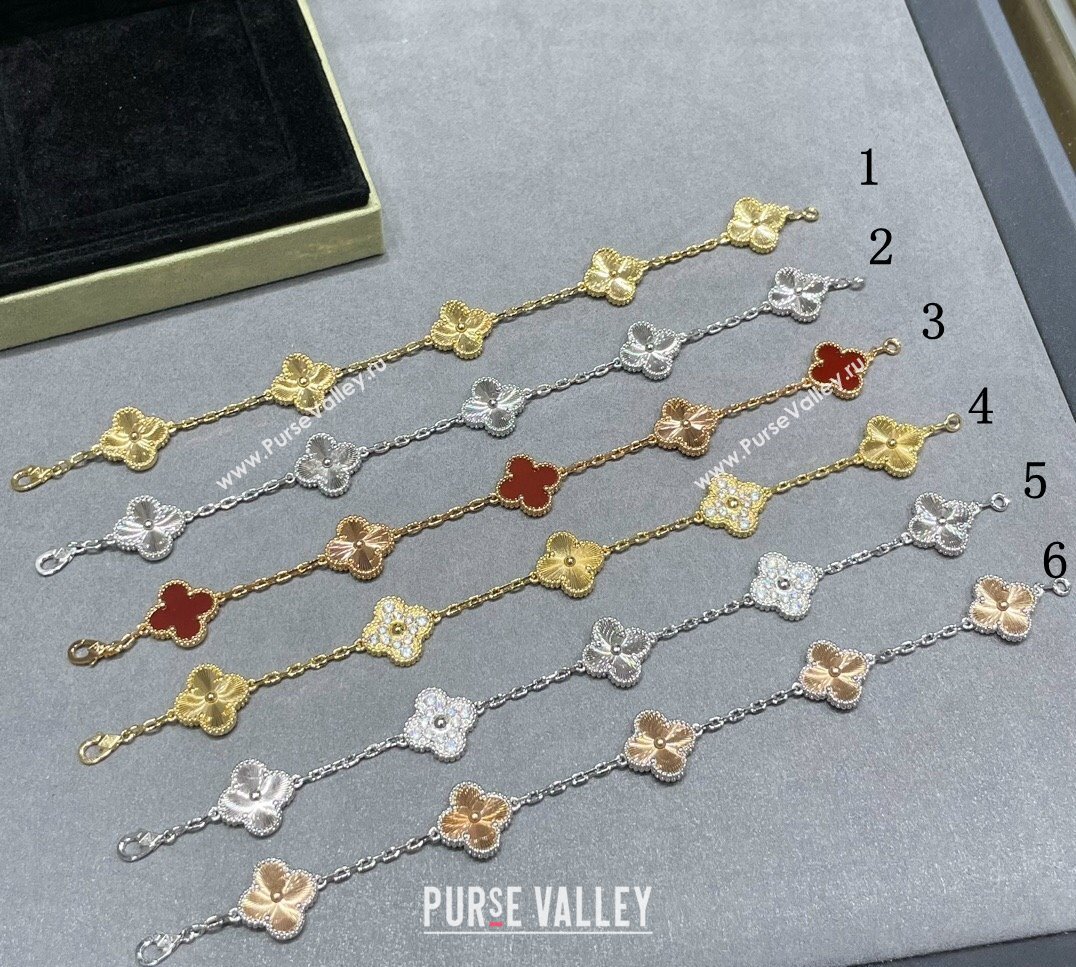 Van Cleef Arpels Alhambra Bracelet, 5 Motifs 6 Colors 2024 1127 (YF-241127037)