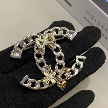 Chanel Chain CC Brooch with Heart and Bow 2024 1126 (YF-241126004)