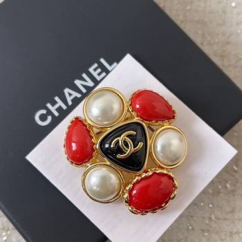 Chanel Stone Brooch Red/White/Black 2024 1126 (YF-241126006)