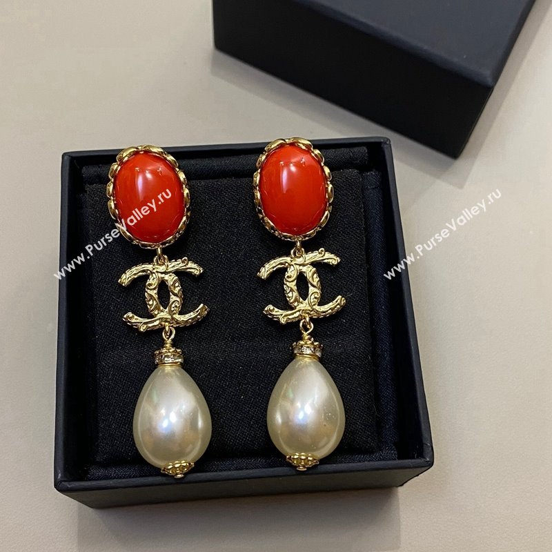 Chanel Stone Earrings Red 2024 1126 07 (YF-241126007)