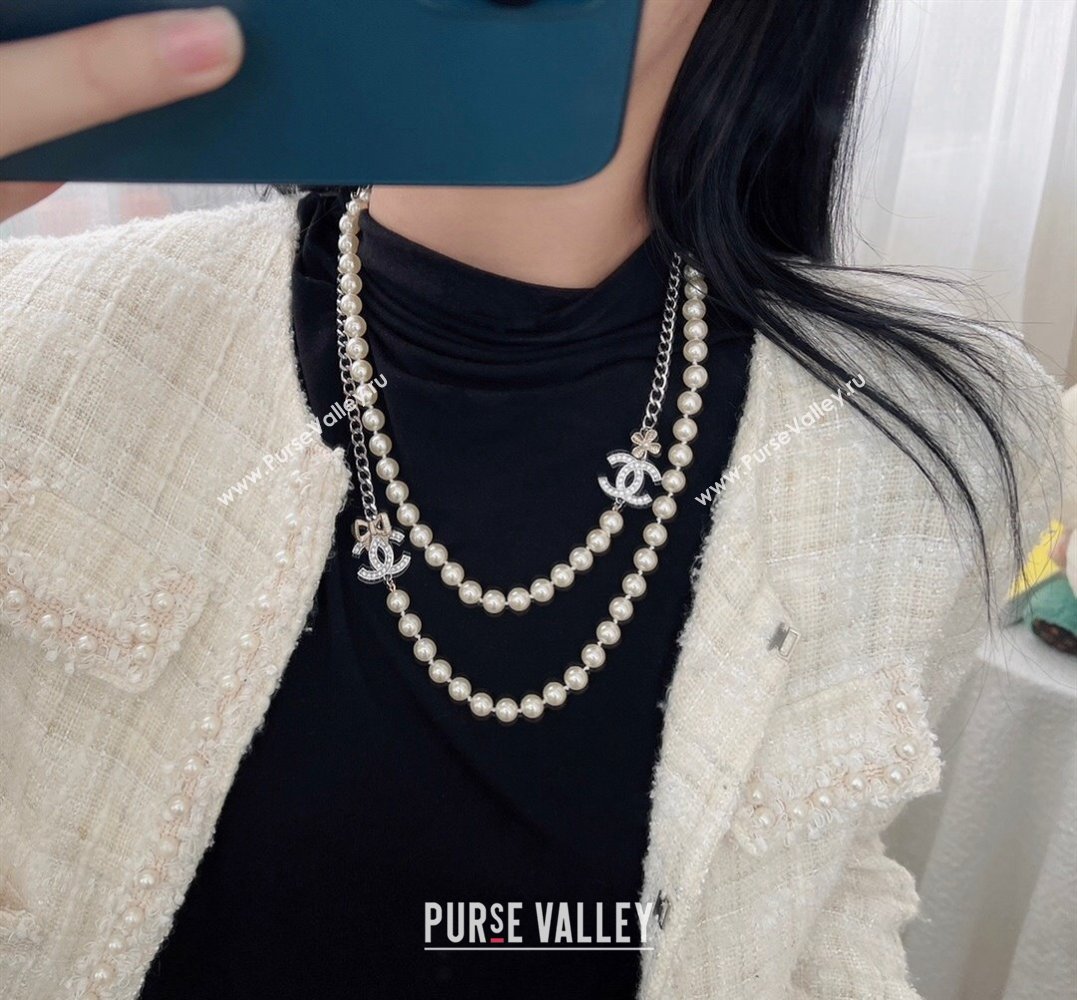 Chanel Pealrs Long Necklace with Bow 2024 1126 12 (YF-241126012)