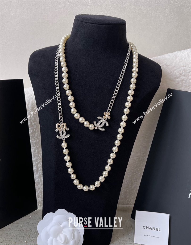 Chanel Pealrs Long Necklace with Bow 2024 1126 12 (YF-241126012)