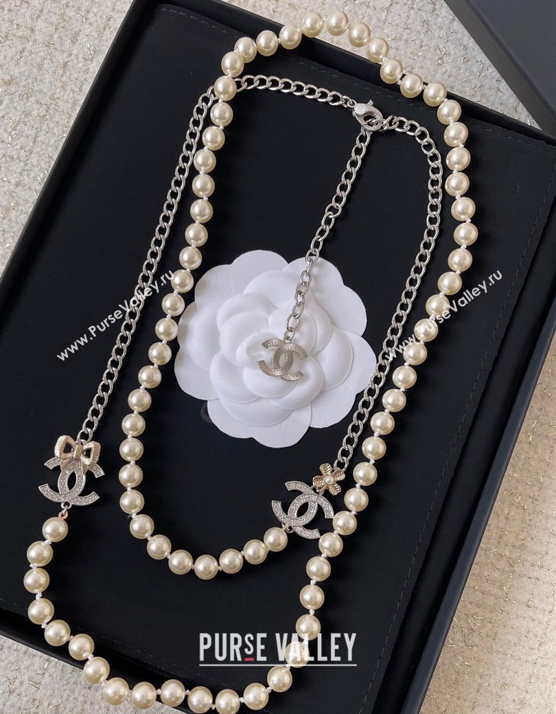 Chanel Pealrs Long Necklace with Bow 2024 1126 12 (YF-241126012)