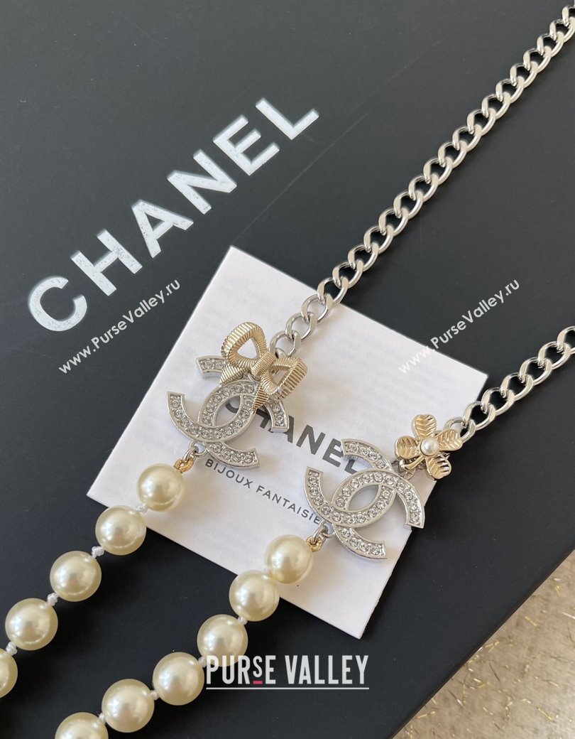 Chanel Pealrs Long Necklace with Bow 2024 1126 12 (YF-241126012)