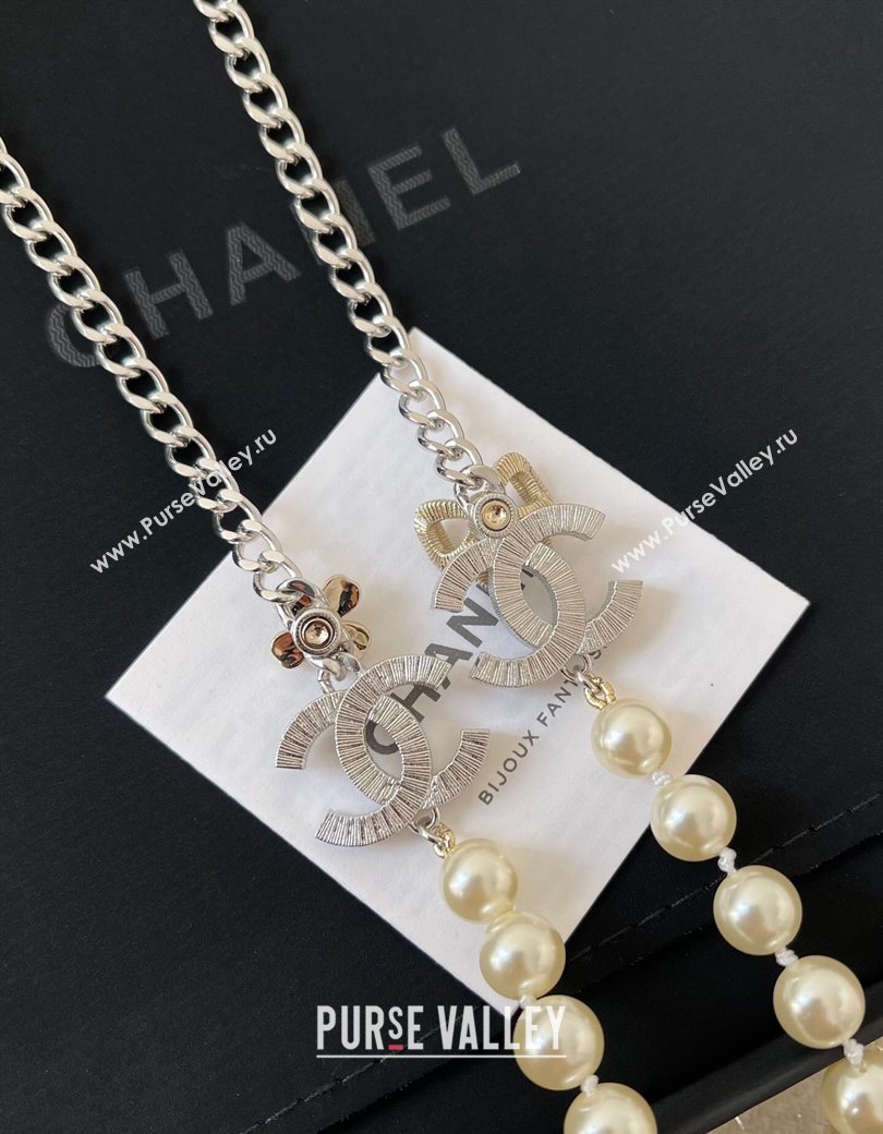 Chanel Pealrs Long Necklace with Bow 2024 1126 12 (YF-241126012)