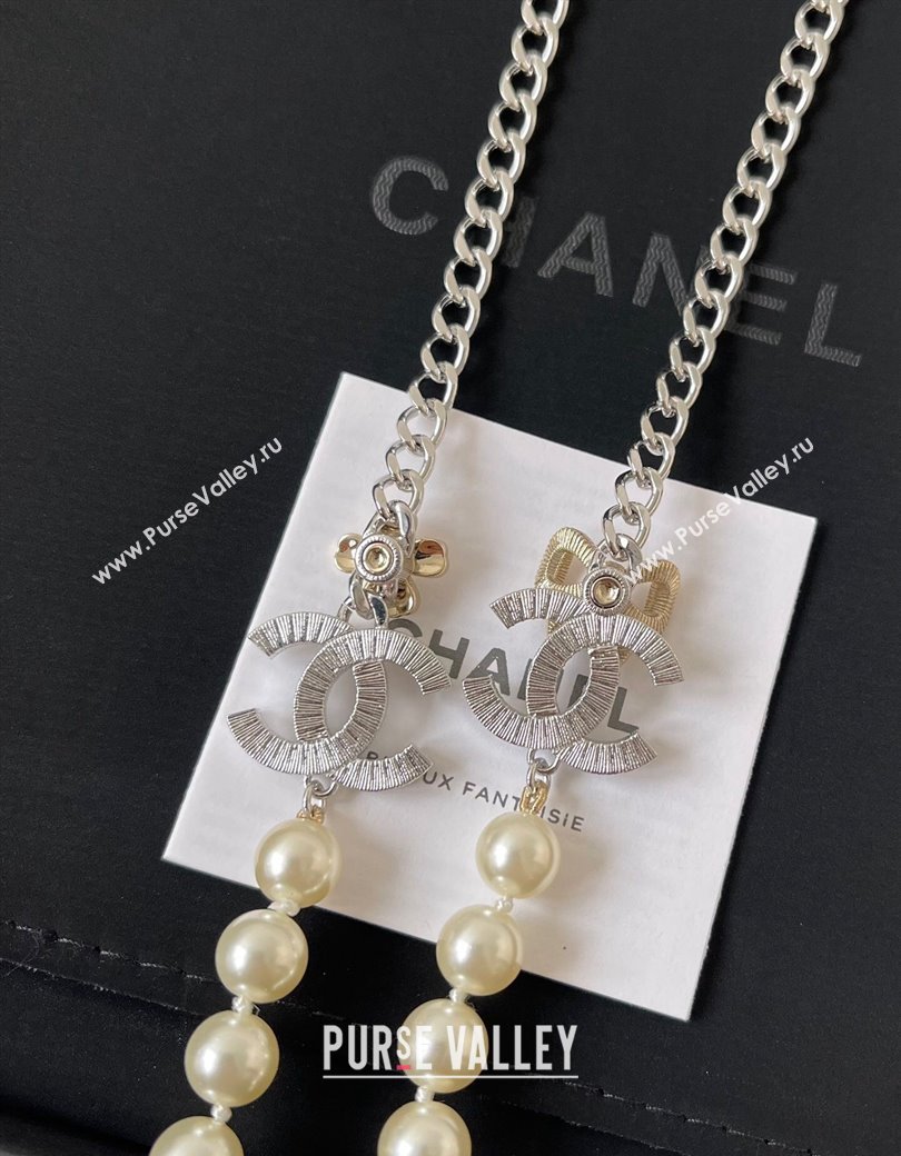 Chanel Pealrs Short Necklace with Bow 2024 1126 12 (YF-241126013)