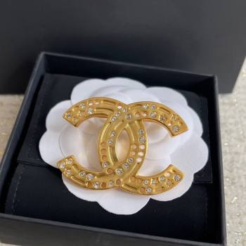 Chanel Gold CC Brooch with Strass 2024 1126 30 (YF-241126030)