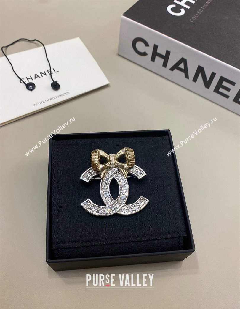 Chanel Strass CC Brooch with Bow 2024 1126 (YF-241126032)