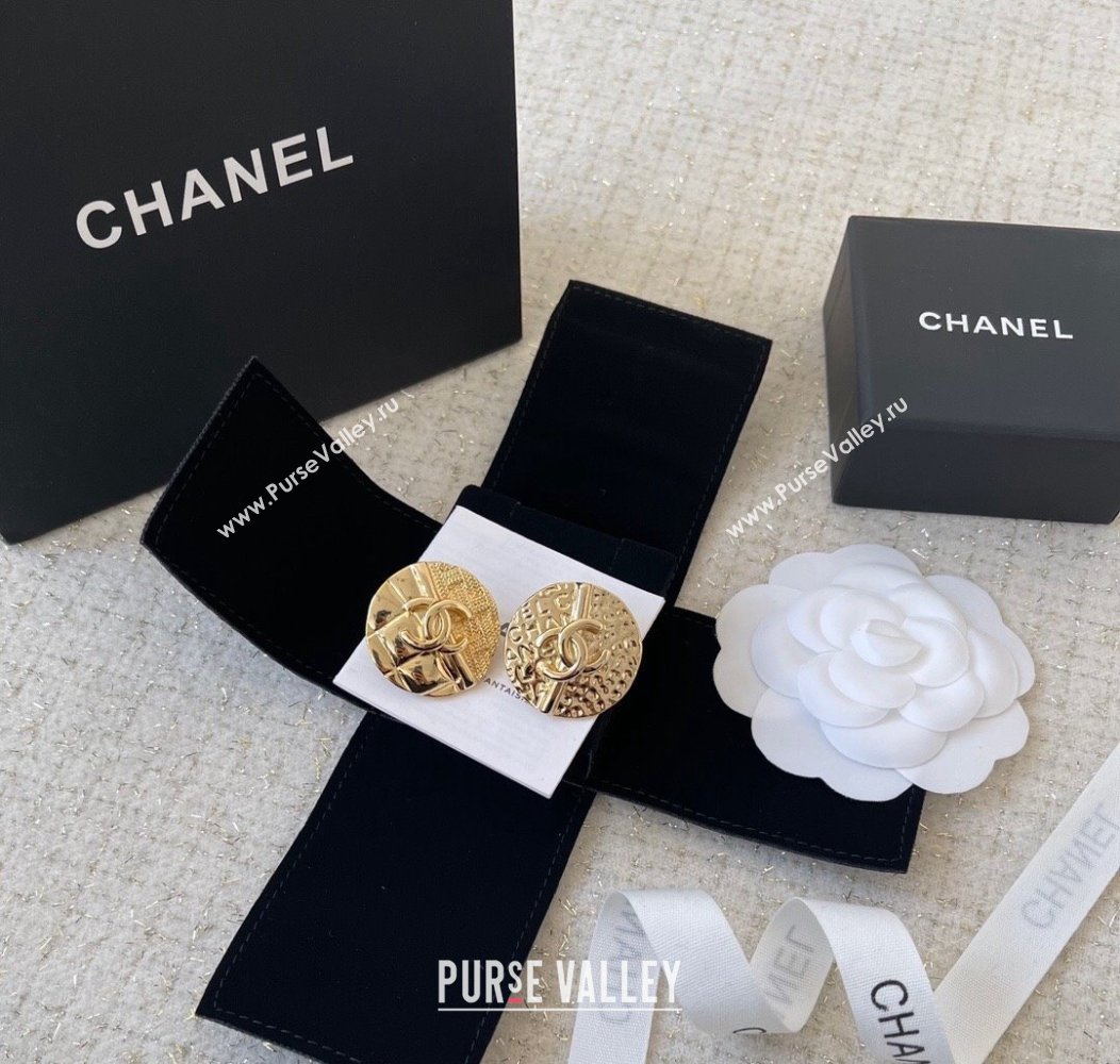 Chanel Coin Stud Earrings Gold 2024 1126 49 (YF-241126049)