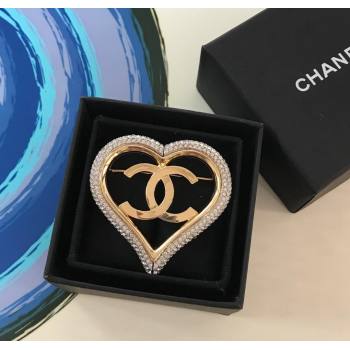 Chanel Strass Heart Brooch Clear 2024 1126 (YF-241126037)