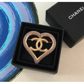 Chanel Strass Heart Brooch Pink 2024 1126 (YF-241126038)