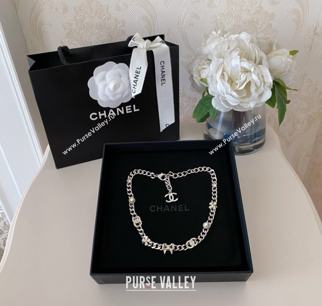 Chanel Chain Choker Necklace with Bow 2024 1127 (YF-241127007)