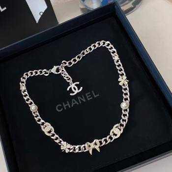 Chanel Chain Choker Necklace with Bow 2024 1127 (YF-241127007)