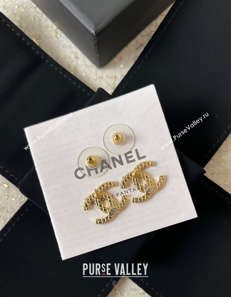 Chanel CC Stud Earrings Gold 2024 1127 08 (YF-241127008)