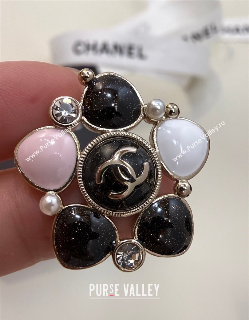 Chanel Stone Bloom Studs Earrings Black 2026 CH010805 (YF-260109102)