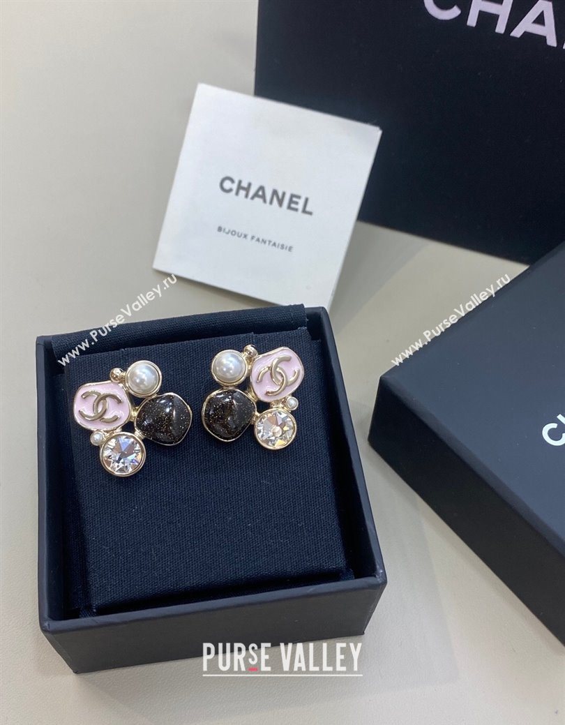 Chanel Stone Bloom Stud Earrings Pink 2026 CH010806 (YF-260109103)