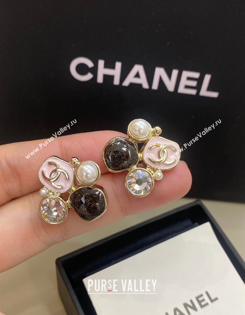 Chanel Stone Bloom Stud Earrings Pink 2026 CH010806 (YF-260109103)