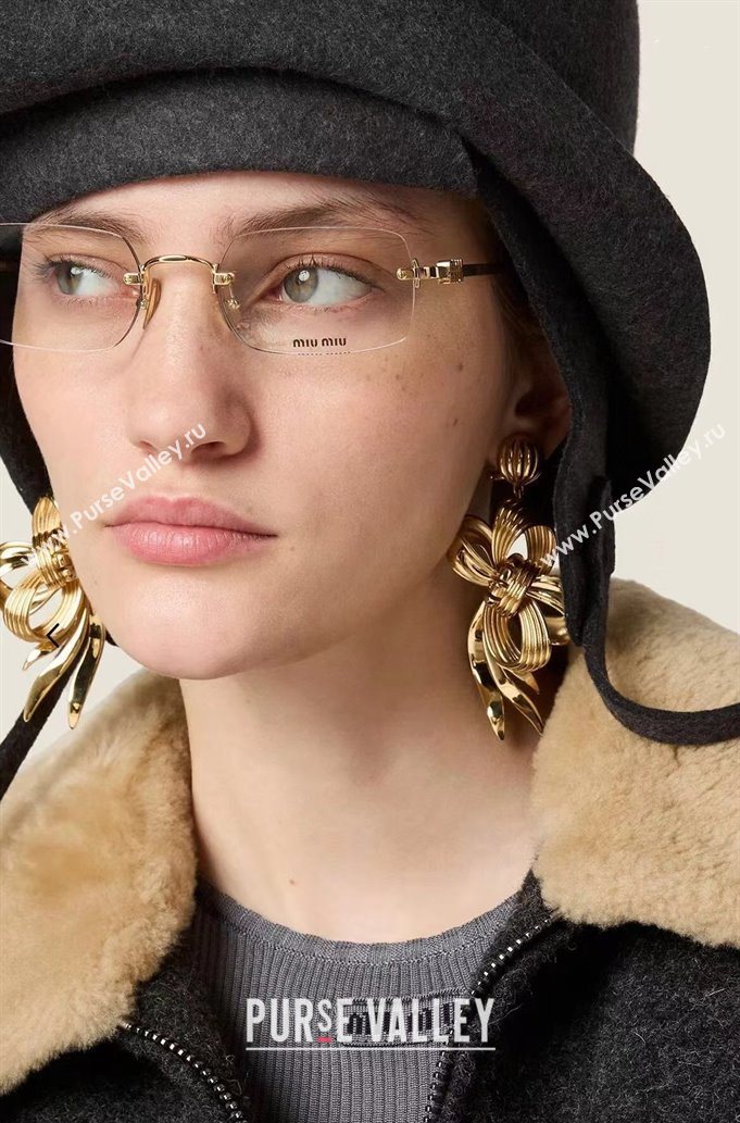 Miu Miu Bow Earrings Gold 2025 MM010808 (YF-260108090)