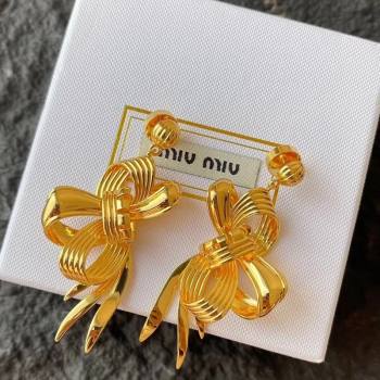 Miu Miu Bow Earrings Gold 2025 MM010808 (YF-260108090)