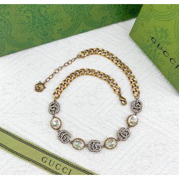 Gucci GG Stone Short Necklace Clear 2026 GG010701 (YF-260110049)