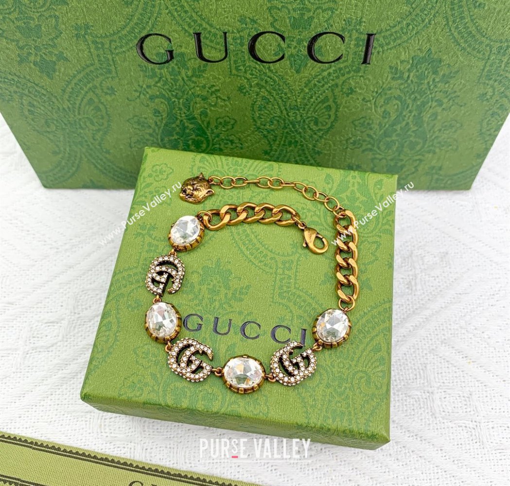 Gucci GG Stone Chain Bracelet Clear 2026 GG010701 (YF-260110059)