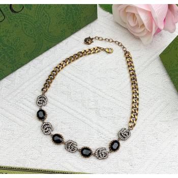 Gucci GG Stone Short Necklace Black 2026 GG010701 (YF-260110050)