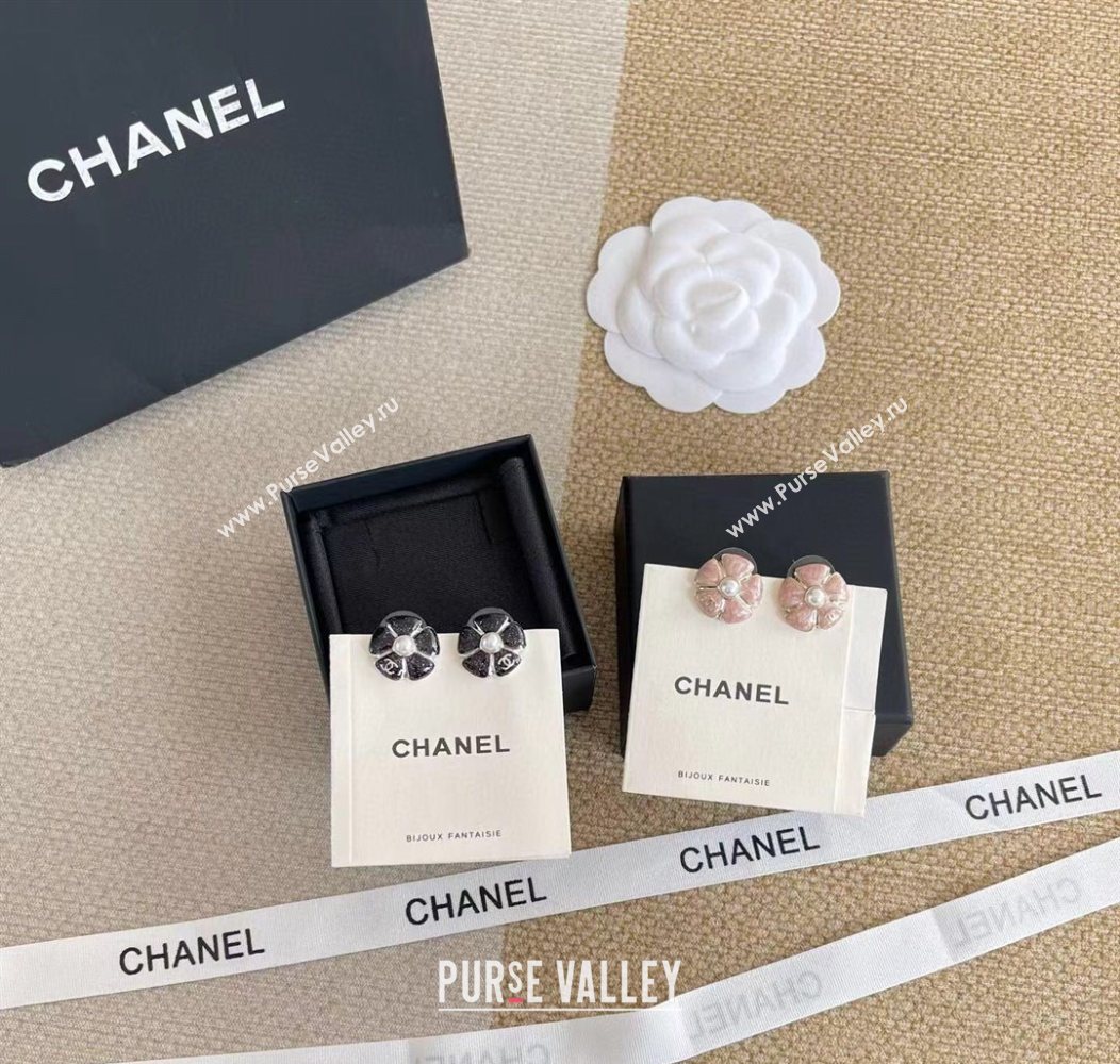 Chanel Bloom Studs Earrings Pink/Black 2026 0108 (YF-260108112)