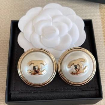 Chanel Large Studs Earrings White 2026 0108 (YF-260108114)