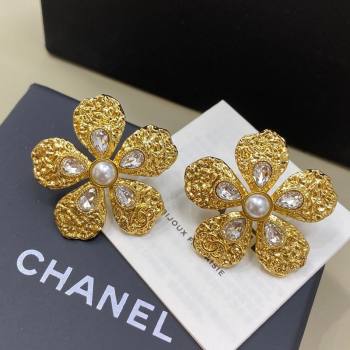 Chanel Camellia Bloom Studs Earrings Gold 2026 0108 (YF-260108115)
