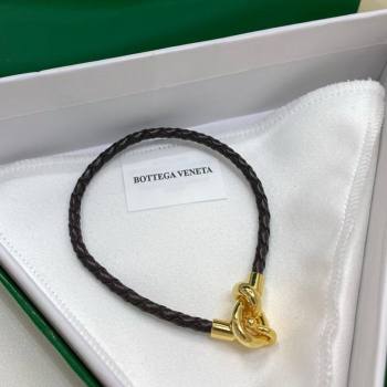 Bottega Veneta Leather Knot Bracelet Fondant Brown 2026 846029 (YF-260109010)