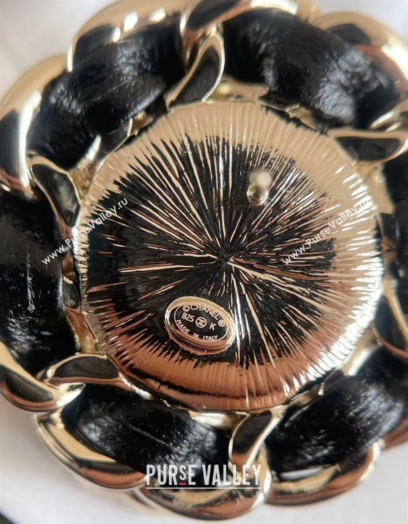 Chanel Round Studs Earrings Black Leather 2026 0109 (YF-260109044)