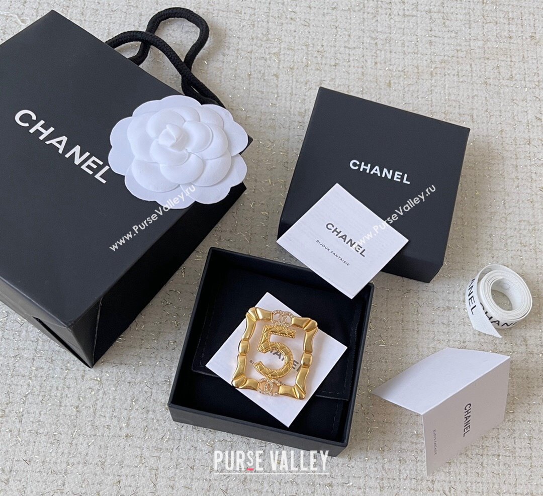 Chanel Framed 5 Brooch Gold 2024 0729 (YF-240729131)