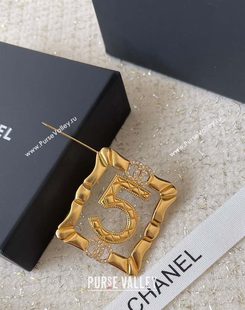 Chanel Framed 5 Brooch Gold 2024 0729 (YF-240729131)