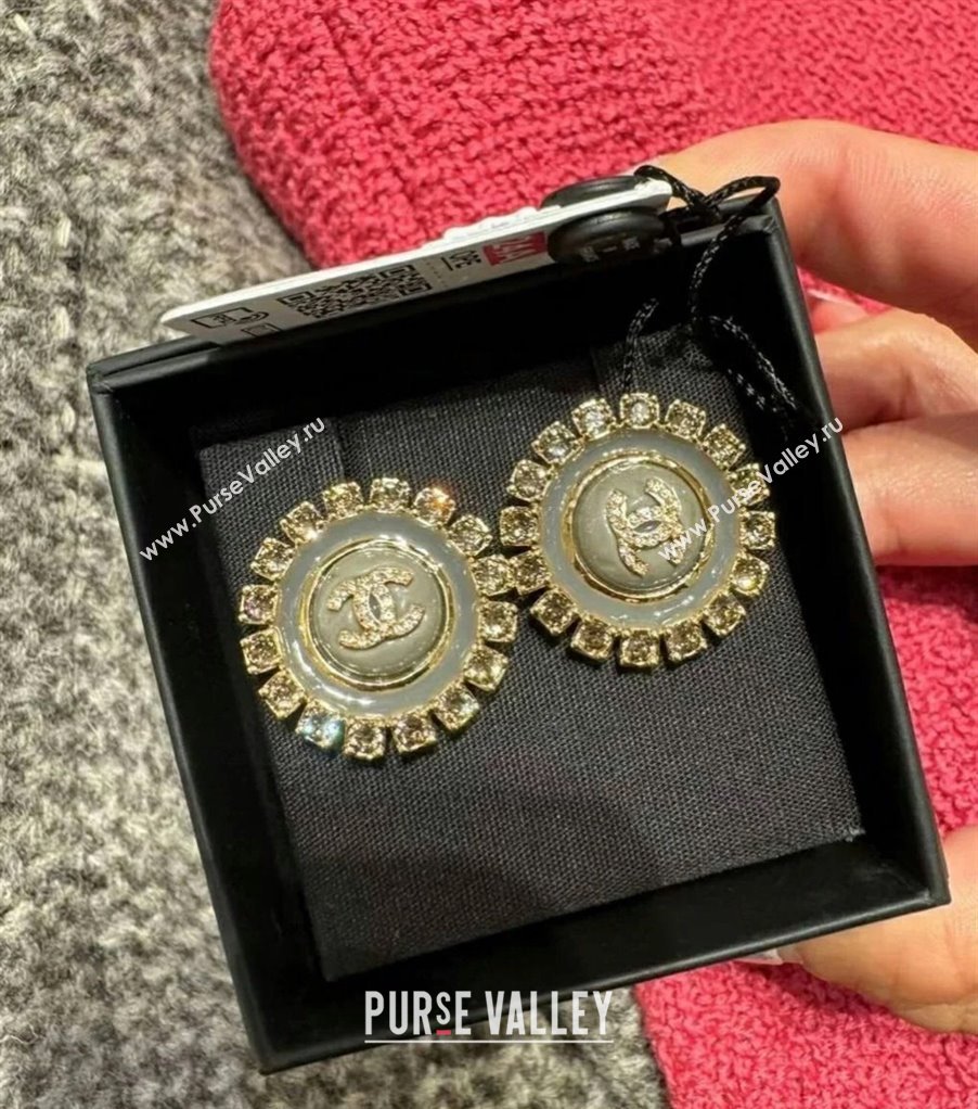 Chanel Round Stud Earrings Grey 2024 ABD927 (YF-240730021)