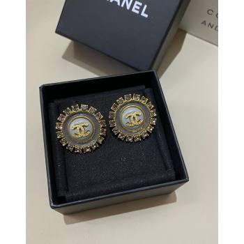 Chanel Round Stud Earrings Grey 2024 ABD927 (YF-240730021)