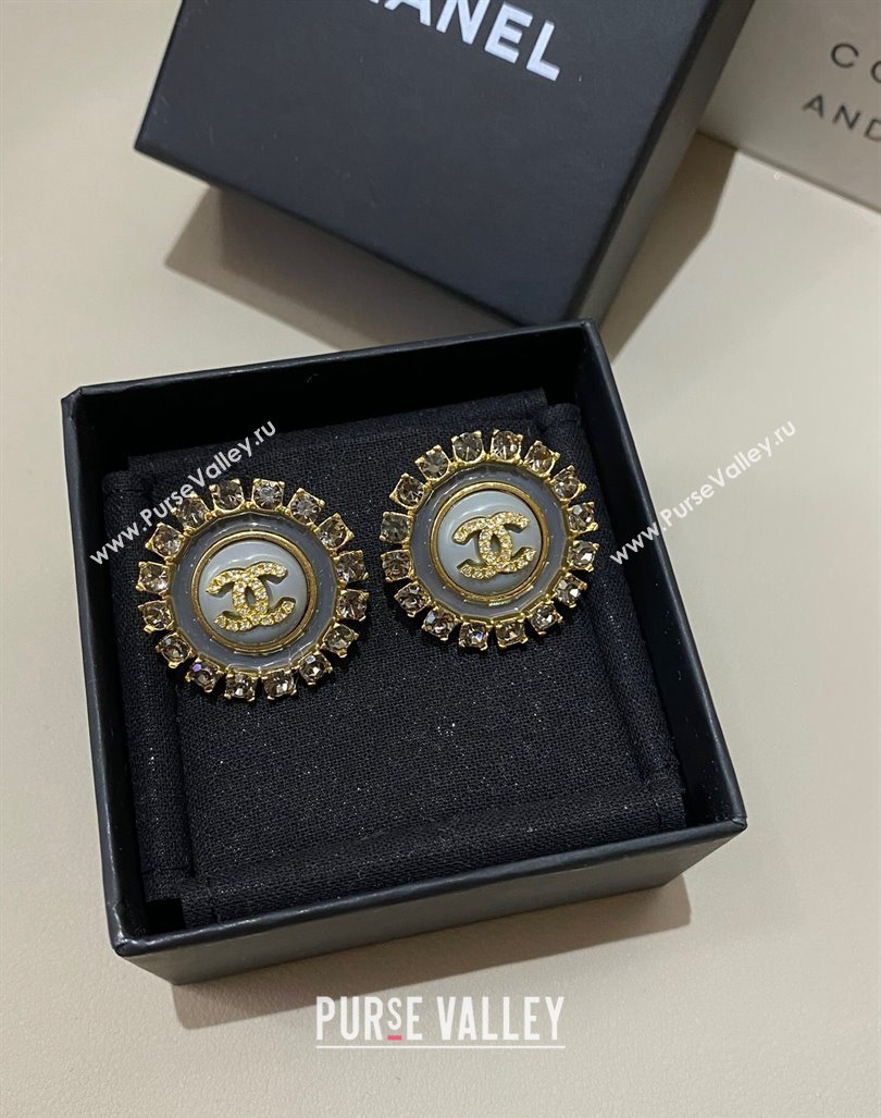 Chanel Round Stud Earrings Grey 2024 ABD927 (YF-240730021)