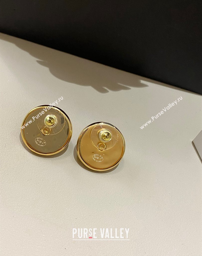 Chanel Round Stud Earrings Gold 2024 0730 (YF-240730031)