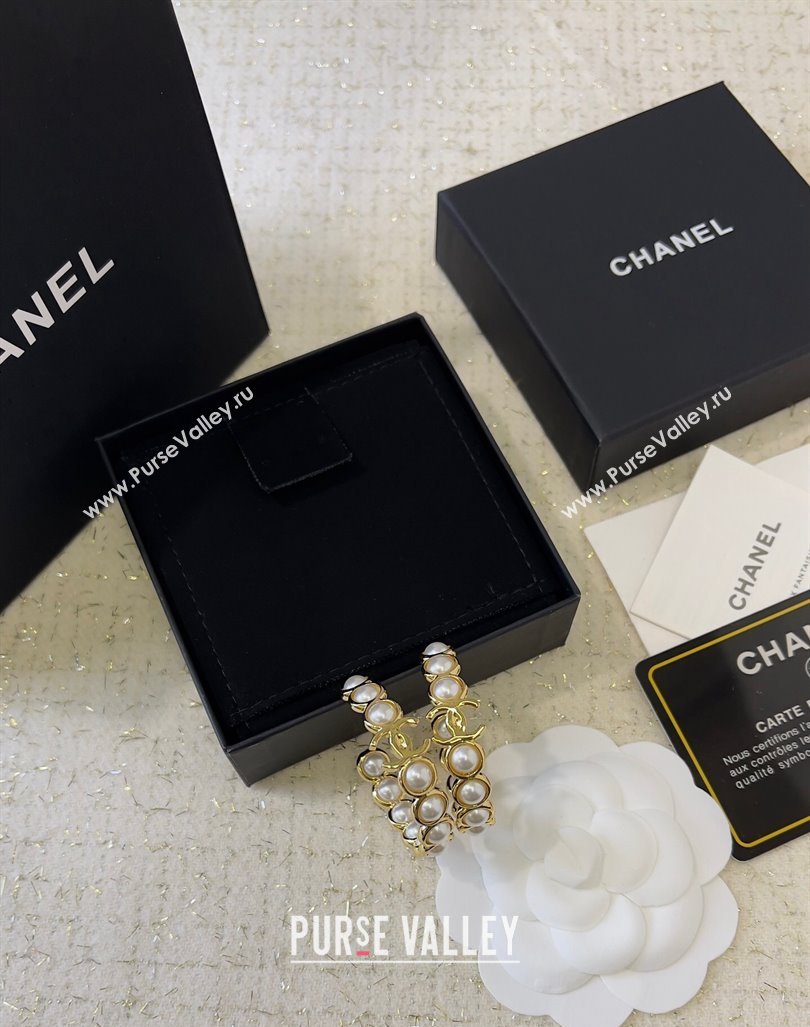 Chanel Pearls Hoop Earrings 2024 0730 (YF-240730034)