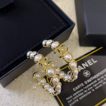 Chanel Pearls Hoop Earrings 2024 0730 (YF-240730034)