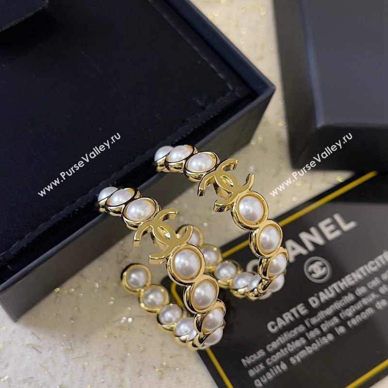 Chanel Pearls Hoop Earrings 2024 0730 (YF-240730034)