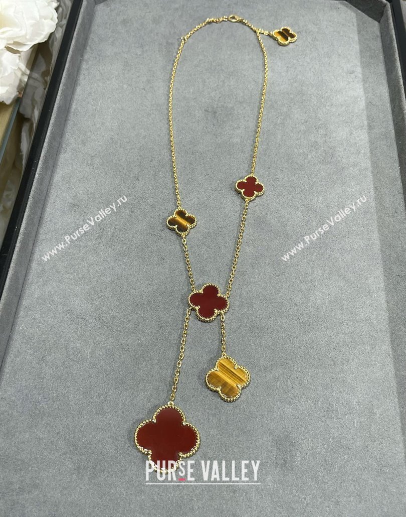 Van Cleef Arpels Magic Alhambra necklace, 6 motifs Red/Gold 2025 0114 (YF-250114087)