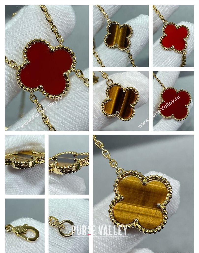 Van Cleef Arpels Magic Alhambra necklace, 6 motifs Red/Gold 2025 0114 (YF-250114087)