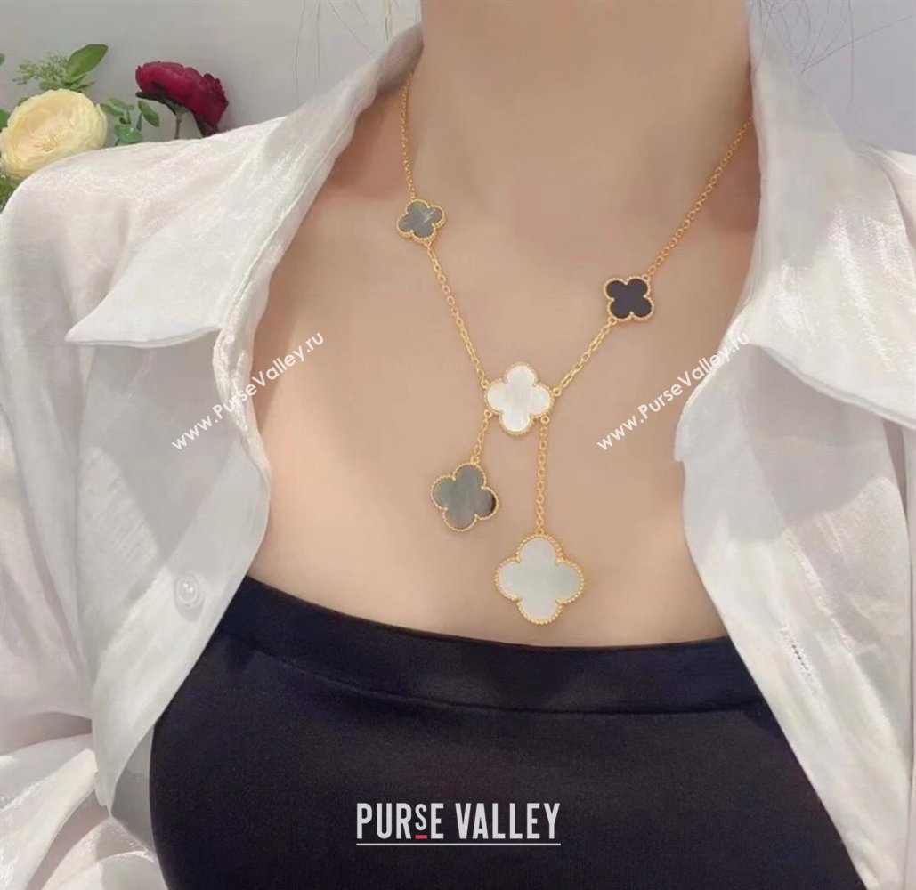 Van Cleef Arpels Magic Alhambra necklace, 6 motifs White/Black 2025 0114 (YF-250114088)